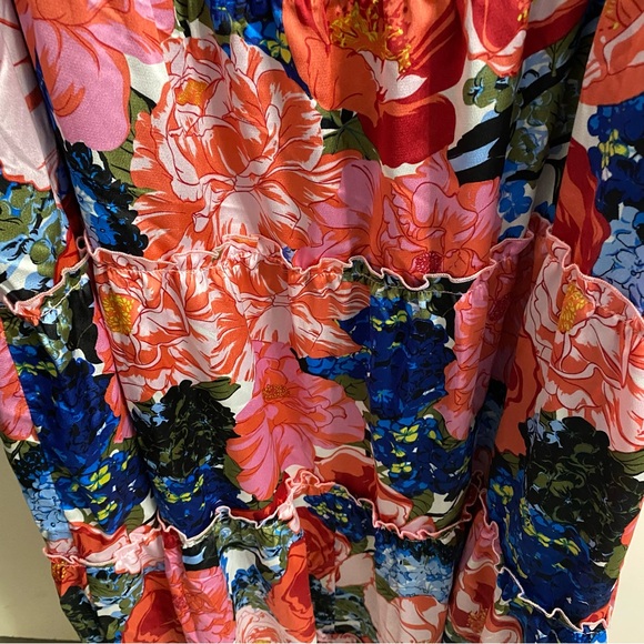 Rebdolls “You Got It Babe” Smocked Vibrant Floral Tiered Maxi Dress 5X - Picture 6 of 10